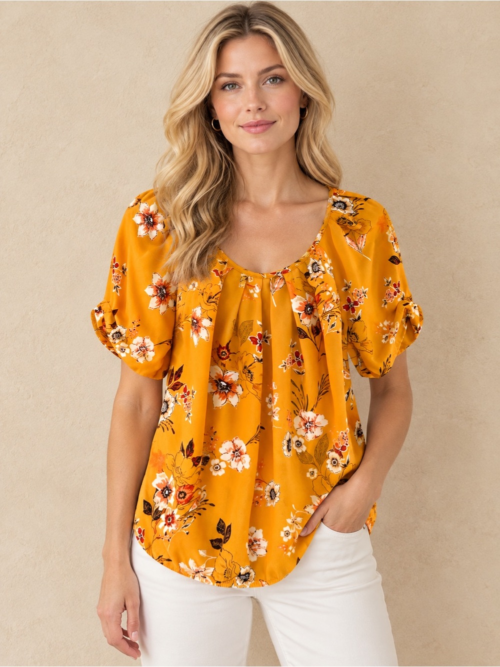 🎉5 for $45🎉 Sara Michelle top blouse shirt size L